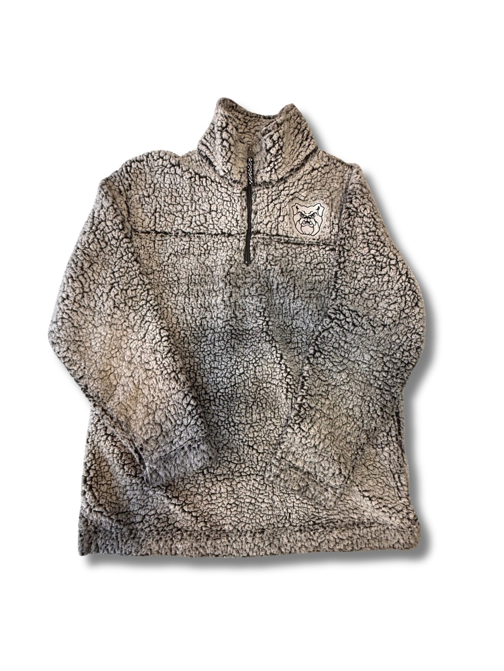 Boxercraft Butler Bulldogs Sherpa Quarter Zip Pullover Gray Fleece Size Large